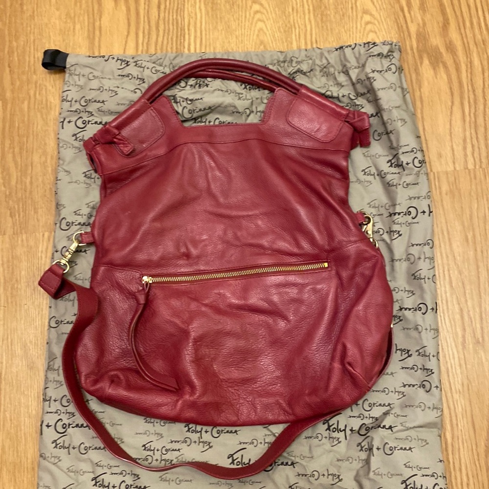 Red leather purse